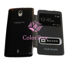 MR Oppo Find Muse R821 Flip Cover Oppo R821 / Leather Case / Sarung Case / Leather Cover / Sarung Handphone - Hitam