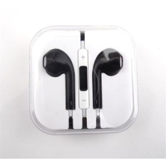MR handfree mp3 warna earphone Headset Earpods Handsfree dengan Mic iPhone 5G 5S 6s iphone 6G 6S - hitam