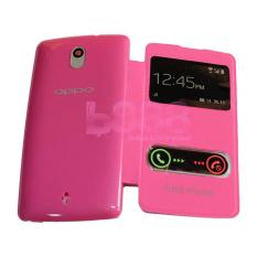 MR Oppo Find Muse R821 Flip Cover Oppo R821 / Leather Case / Sarung Case / Sarung Handphone / Casing HP / Sarung Oppo - Pink