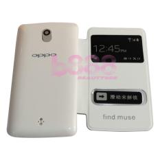 MR Oppo Find Muse R821 Flip Cover Oppo R821 / Leather Case / Sarung Case / Sarung Handphone / Casing HP / Sarung Oppo - Putih