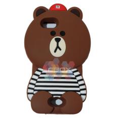 MR Soft Case 3D Animasi Oppo Neo 5 A31 Plus Boy Bear With Clothes Horizontal Line Black / Silicone 3D Oppo Neo 5 / Softcase Kartun Oppo Neo 5 / Jelly Case Oppo A31 / Case HP Unik Oppo A31 - Beruang Cokelat