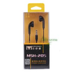 Msh Headset Stereo MSH 205 Headset for Samsung Headset cocok untuk berbagai merk handpone Apple iphone / Oppo / Vivo / Xiaomi Handsfree Universal untuk semua jenis merk Handphone dan Komputer - Black