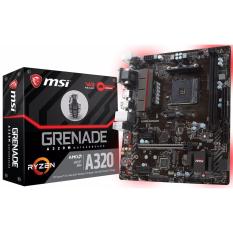 MSI Motherboard A320M Grenade Red LED - Black