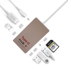 Multifunction 6-Ports Usb 3.1 type c HUB SD Card Reader U-disk 4K HDTV 0.5ft USB Data Cable for Macbook Pro Mac PC Nov 21 - intl