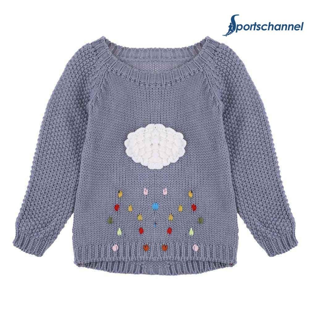 Musim Dingin Anak Perempuan Pakaian Anak-anak Pullover Kartun Hujan Sweter Rajutan-Internasional