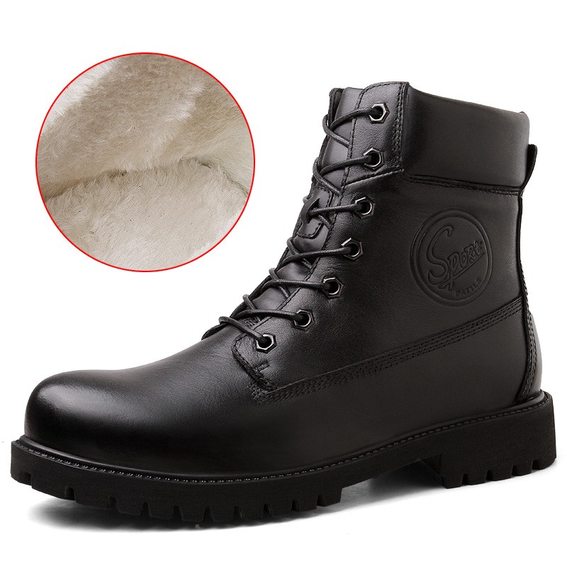 Musim Dingin Outdoor Medan Perang American Style Black Horse Ding Xuenan Tahun Ini, Baru Pria dengan Cashmere Boots-Intl