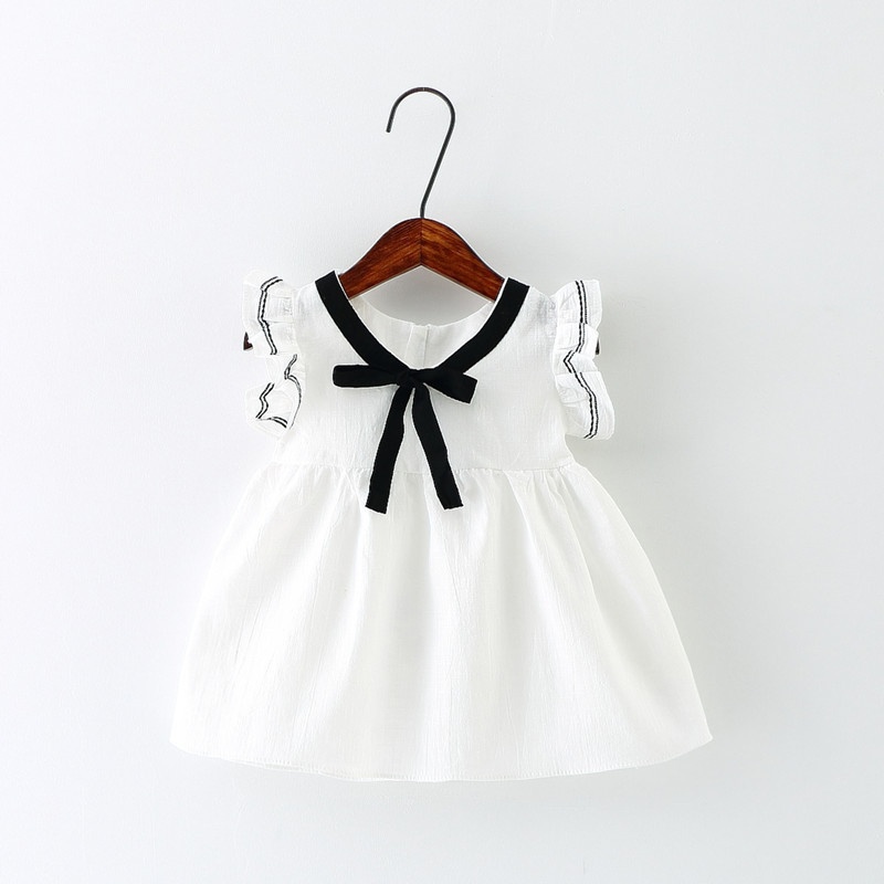 Musim Panas Baru Balita Girls Fashion Trend Burst Pita College Style Katun Linen Summer Cool Princess Tanpa Lengan Baju Kemeja-Internasional