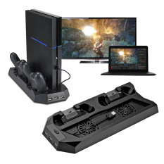 Kipas Pendingin Mutilfungsi Berdiri Vertikal For PS4/PlayStation 4 Konsol Pendingin With The Station Pengisian