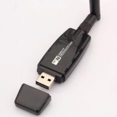 Nano WIFI USB Adaptor IEEE802.11n 300 Mbps 2T2R dengan Antena Eksternal untuk Laptop PC/Desktop (Hitam) -Intl
