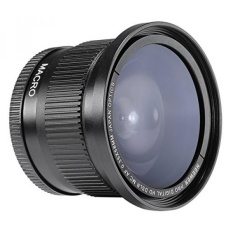 Neewer 58mm 0.35X Super Fisheye Wide Angle Lens dengan Penutup Lensa untuk Canon Rebel T5i, T4i, T3, T3i, T2i, T1i, XTi, XT, XSI, XS, SL1, Canon EOS 1100D, 1000D, 700D, 650D, 600D, 550D, 500D, 450D, 400D, 300D, 100D DSLR Kamera-Intl