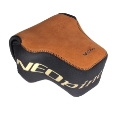 NEOpine Mini Portabel Neoprene Flannelette Casing Kamera And Case For Nikon COOLPIX P900s, Ukuran: 10. 15. 17 Cm (coklat)