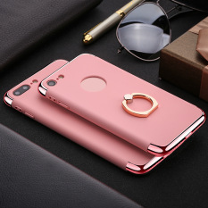 Baru Apple7 Plus IPhone 7 Plus Ponsel Pelat Cangkang Cincin Gesper Golongan Tiga Potong Baju Pelindung Lengkap (berwarna Merah Muda) -Internasional