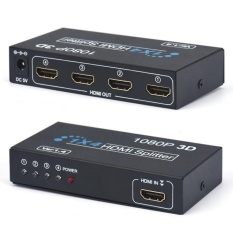 Baru OEM Terbaik HDMI Splitter Box Full HD 1X4 4 Port Hub Repeater 3D 1080 P-Intl