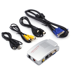 Komputer Baru Laptop PC Ke TV RCA dari VGA AV S-video Adaptor Konverter Kotak Bersusun