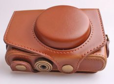 Mode Terkini Tempat Kamera Video Tas untuk Canon SX720 SX720HS Digital Kamera PU Kulit Tas Kamera dengan Tali Warna Cokelat Kualitas Tinggi