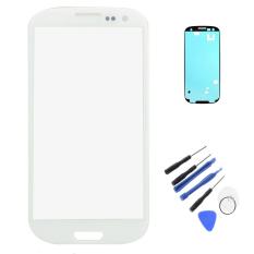 Baru untuk Samsung Galaxy S3 I9300 Luar LCD Touch Layar Kaca Depan Lensa With Bezel Frame Tape Perekat Perbaikan Alat W0F28 P0.25