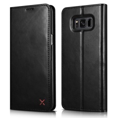 Baru untuk Samsung GALAXY S8 Plus Real Asli Kulit Biji-bijian Kulit Phone Case Cover Kulit Sapi Alami ICARER XOOMZ Merek-Intl
