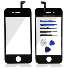 Baru Lensa Kaca Depan + Layar Sentuh Digitizer Panel Perbaikan LENSA (No LCD) untuk Apple IPhone 4 4g 4 S Panel Sentuh Layar Sentuh Digitizer Panel Kaca Depan Bagian Logo FLEX Kabel Capacitive + Alat Gratis + Free Perekat-Intl