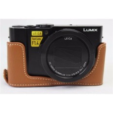 Baru Kasus Kulit Asli Set Cover Kamera Setengah Tas Bawah Case untuk Panasonic Lumix LX10 L-X10 dengan Bukaan Bawah- INTL