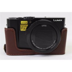 Baru Kasus Kulit Asli Set Cover Kamera Setengah Tas Bawah Case ForPanasonic Lumix LX10 L-X10 dengan Bukaan Bawah-Intl