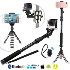 BARU HD Fleksibel Tripod & Selfie Stick 4-In-1 Foto/Video Bundle W/Bluetooth Remote -Menciptakan Alam Ini dengan Baik Kit untuk IPhone 7 & 6 Plus, samsung S8, GOPRO HERO 5 & Semua Kamera Digital-Intl