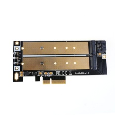 Baru NGFF M.2 B/B + M KEY atau PCIE SSD Ke SATA Board Kecepatan Tinggi Kartu Adaptor- INTL (Gold)