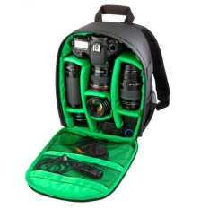 Baru Pola Tas Kamera DSLR Video Foto Backpack ForCamerad3200 D3100 D5200 D7100 Ransel Kamera Compact Kecil (Hijau) -Intl