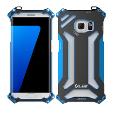 New R-hanya baja stainless steel King ponsel logam untuk menutupi kasus Samsung Galaxy S7 Edge/G9350 kasus penerbangan aluminium - Biru