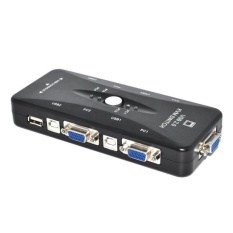 Baru USB 2.0 KVM 4 Port SVGA VGA Keyboard Mouse Switch Box MonitorSharing-Intl