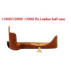 Baru Vintage PU Leather Camera Case Bag Setengah Body Cover untuk Canon 1200D 1300D dengan Open Desain Baterai-Intl