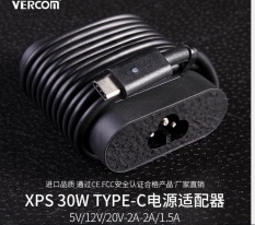 Baru XPS12 Adaptor Daya Laptop Charger USB-C 30 W TYPE-C XPS12 (9250) XPS13 (9365) Tempat 8Pro (5855) Venue10pro (5056) Latitude (7275) Latitude (5172) Latitude (5179)-Intl