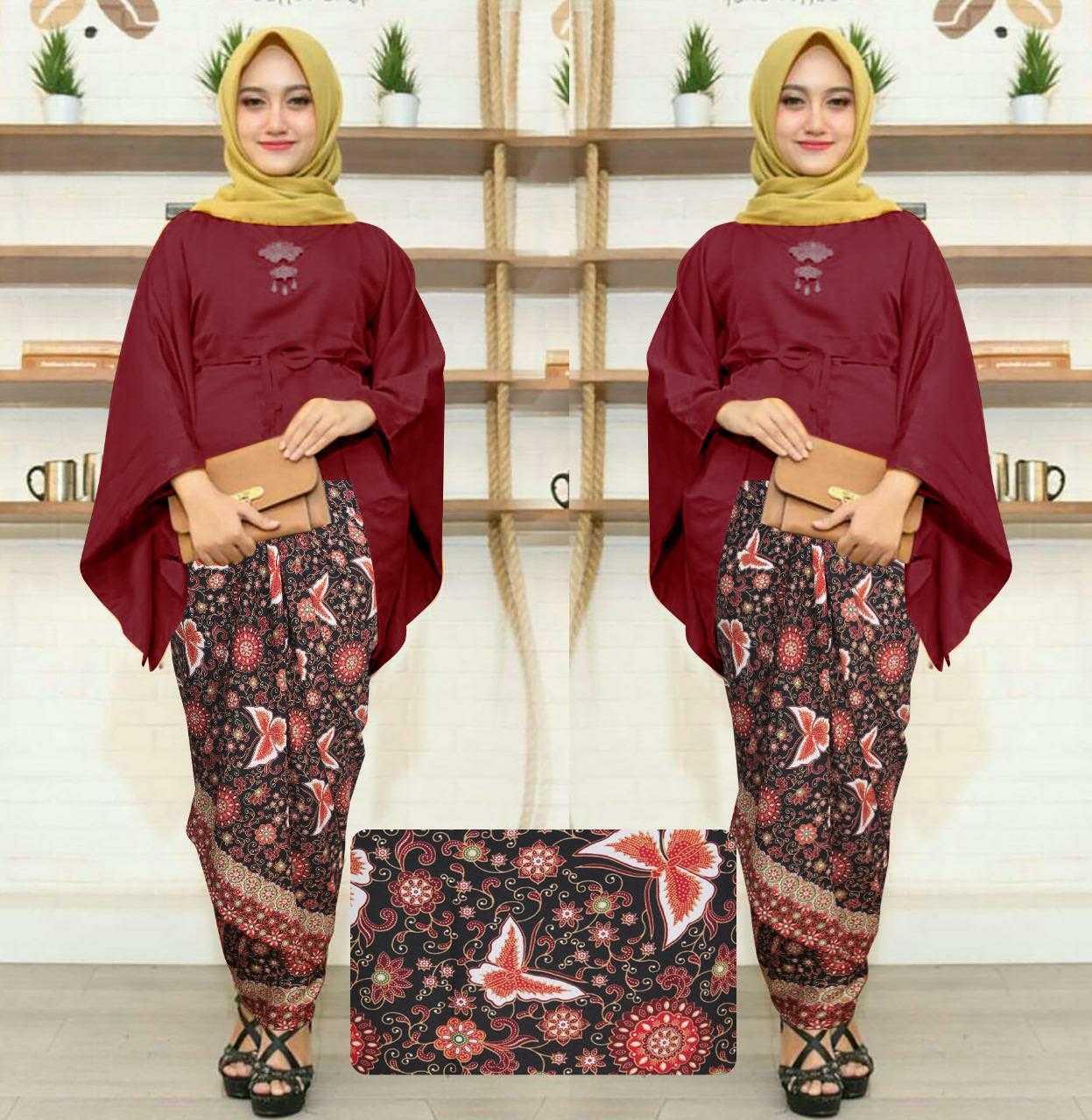 Newone Baju muslim batik / gamis syari / fashion muslim / baju wanita