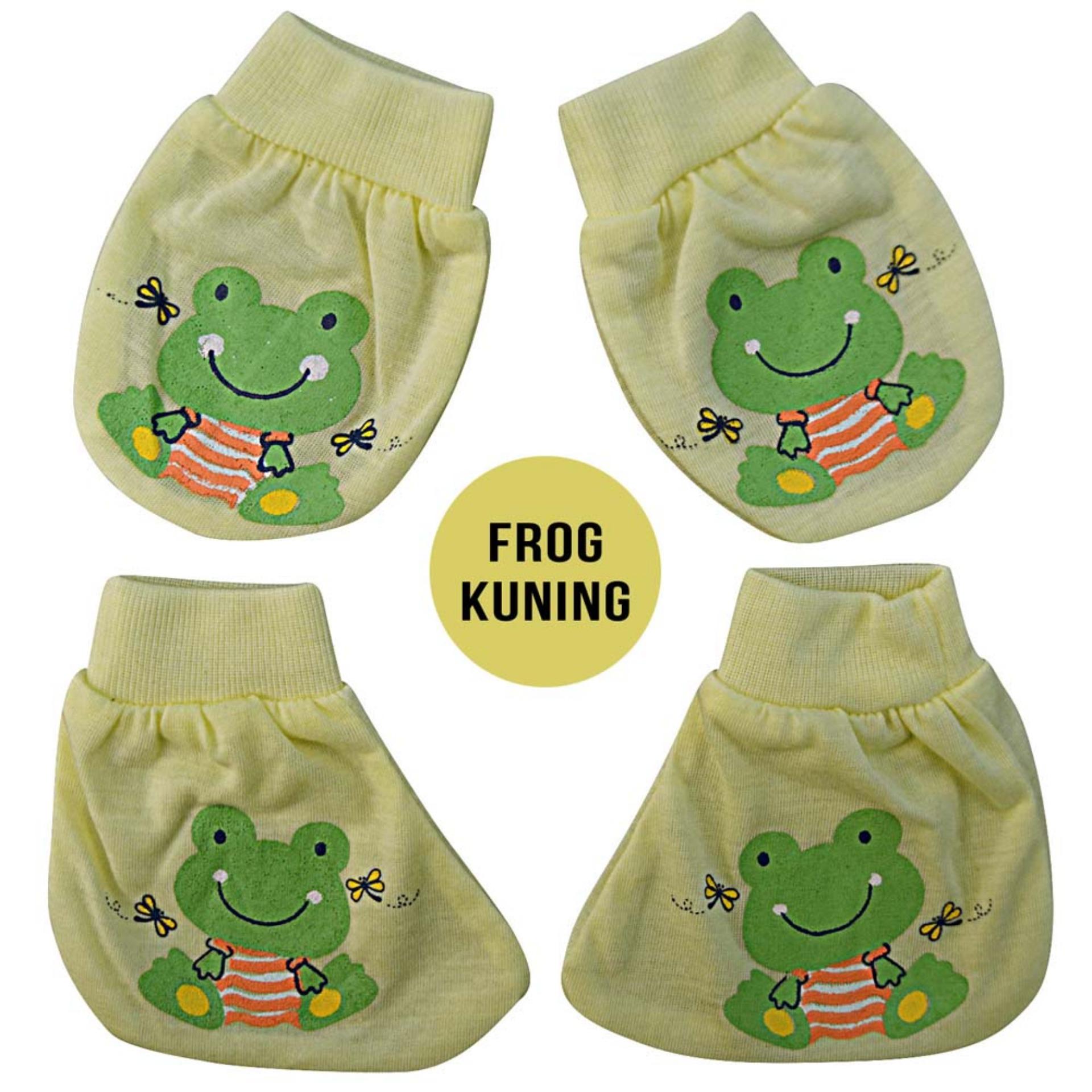 Nice Baby Set Sarung Tangan dan Sarung Kaki Bayi Motif Frog - Kuning