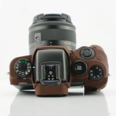 Nice Soft Silicone Rubber Camera Protective Body Cover Case Skin Camera case bag for Canon EOS M5 EOSM5 (Coffee)