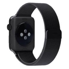 NiceEshop 38mm Milanese Magnetic Loop Stainless Watch Band Tali To Apple Watch (hitam)