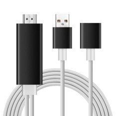 niceEshop Female Lightning To HDMI Adapter Cable, OXOQO HDMI Cable Connector For HDTV IPhone,IPad Air/Mini/Pro, IPod Touch 5th/6th, Samsung, Black(Data Cable Not Included) - intl