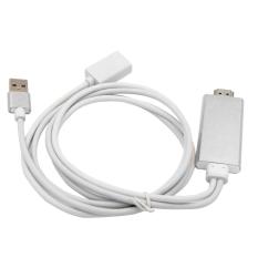 niceEshop Female USB Lightning To HDMI Cable Adapter, OXOQO Converter For Apple IPhone IPad, Silver (iOS 8.0 Or Above) - intl