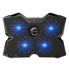 niceEshop KOBWA Laptop Cooler Cooling Pad Stand Ultra-quiet Gaming Notebook Cooler For 15.6-17 Inch Laptops With 1200 RPM 4 Fans, Dual USB Port And Multi Tilt Angle Option.(Blue) - intl