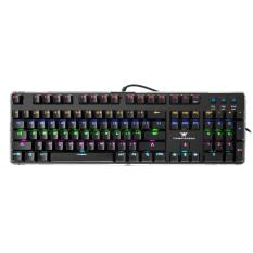 NiceEshop Keyboard Gaming Mekanik 104 Kunci Kabel USB Keyboard Gaming With Diterangi Biru Switch And LED RGB Cahaya Cocok untuk Gamer, Juru Ketik, Petugas