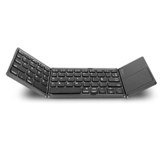 niceEshop Tiga Dapat Dilipat ukuran saku Bluetooth Nirkabel Rechargeable Keyboard dengan Touchpad untuk Windows Android IOS (hitam)