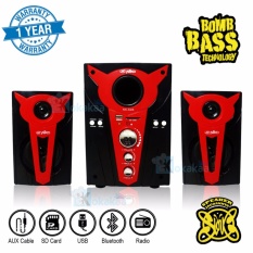 Niko Slank Speaker Super Woofer Bomb Bass Technology Pengeras Suara + Bluetooth NK-S2Bx - Merah