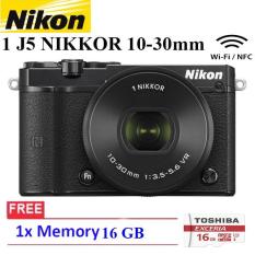 NIKON 1 J5 (BLACK) WiFi 4K Mirrorless Camera VR 10-30mm Lens Free Memory 16GB Garansi Resmi