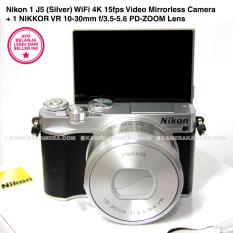 Nikon 1 J5 (Silver) WiFi 4K 15fps Video Mirrorless Camera + 1 NIKKOR VR 10-30mm f/3.5-5.6 PD-ZOOM Lens