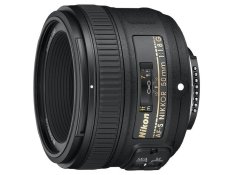 Nikon 50mm f / 1.8G AF-S NIKKOR FX Lensa untuk Nikon Digital SLR Kamera - Hitam