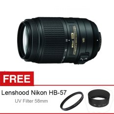 Nikon AF-S DX 55-300mm f/4.5-5.6 VR - Free Lenshood Nikon HB-57 + UV Filter 58mm