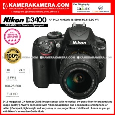 Nikon D3400 AF-P DX Nikkor 18-55 VR Kit 24MP DX-format APS-C CMOS Sensor Full HD 1080p 60 fps Built-in Wireless (Garansi 1th)