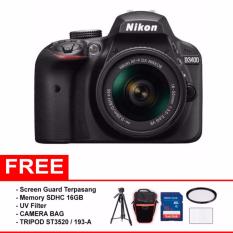 NIKON D3400 + AF-P DX NIKKOR 18-55mm f/3.5-5.6G VR (Paket Super Lengkap) - Hitam