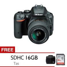 Nikon D5500 - 24.2MP - Lens Kit 18-55 VR II - Hitam + Gratis SDHC 16 GB + Tas