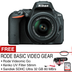 Nikon D5500 Kit 18-55mm AF-P - Hitam + RODE Basic Video Gear