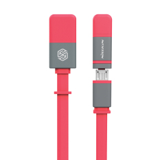NILLKIN 1,2 M 5 V 2,1 AMP 2-In-1 Micro USB And 8pin Cepat Charger Kabel Data untuk IPhone SE 5 S 6 S Plus IPad IOS 8 IOS 9/HUAWEI/Xiaomi/Samsung (merah)